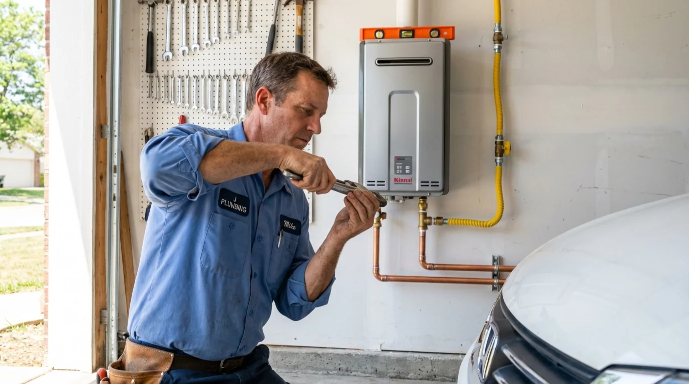 Tankless water heater installation by a Johns Plumbing LLC plumber in Cambridge Springs